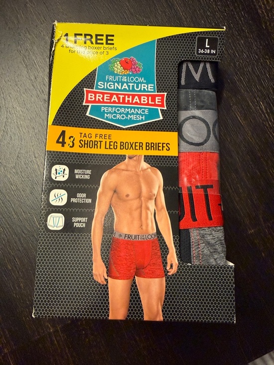 Fruit of the Loom Other - Fruit of the Loom Men's Red and Gray Short-Leg Boxer Briefs - 4 Pack